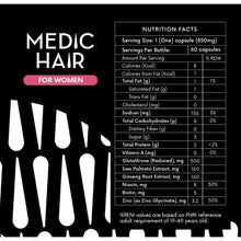 Load image into Gallery viewer, Medic Hair for Women Hair Regrowth Food Supplement - 60 capsules